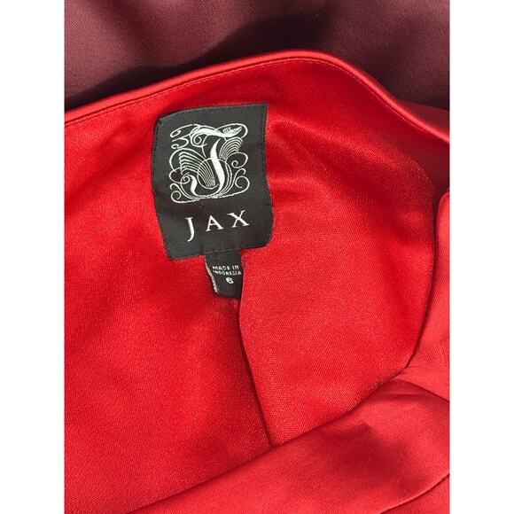 Jax Red Ombre Asymmetrical One Shoulder To Knee Zipper Cocktail Dress Size 6 - Picture 5 of 7